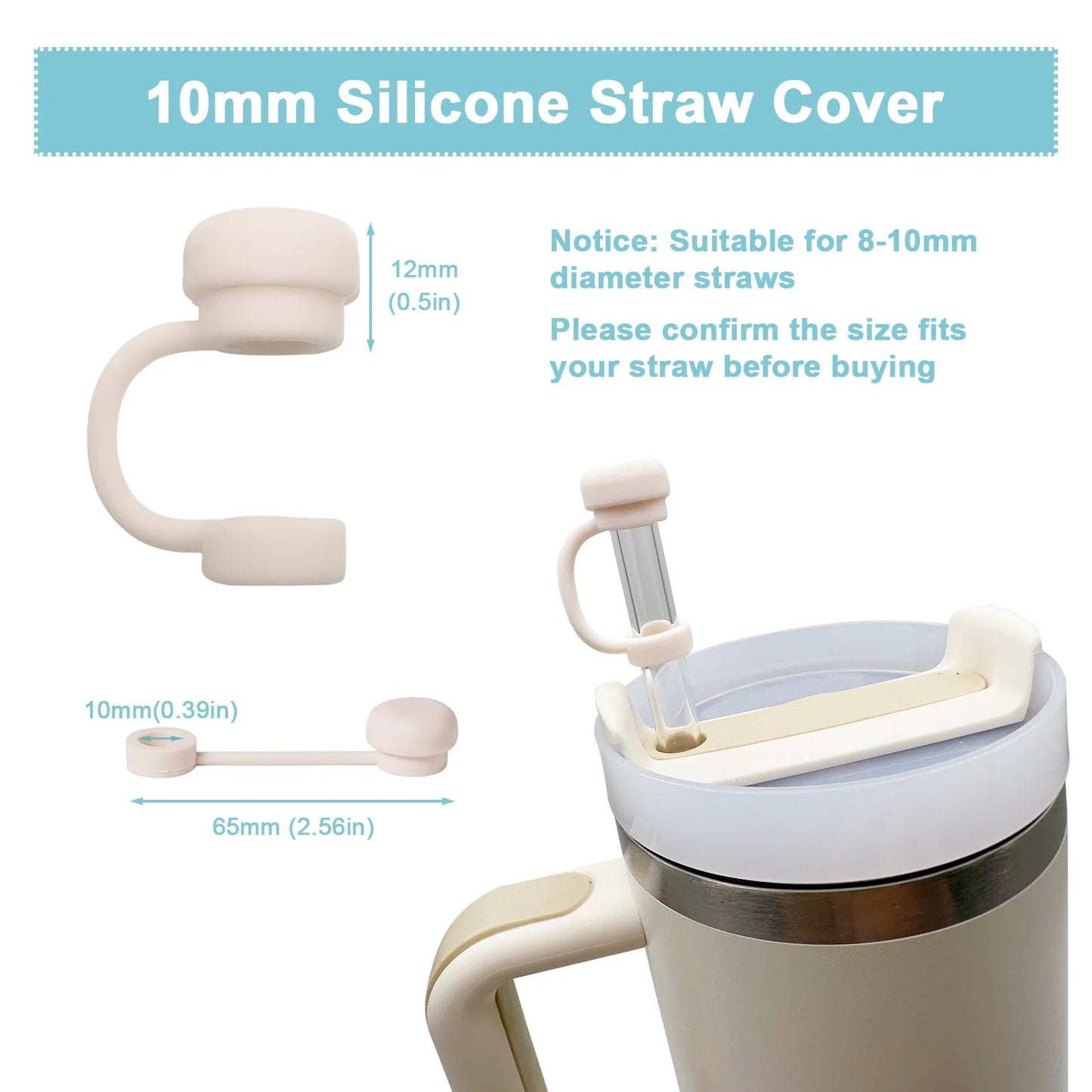 Tampa de palha reutilizável, toppers de palha de silicone, compatível com stan