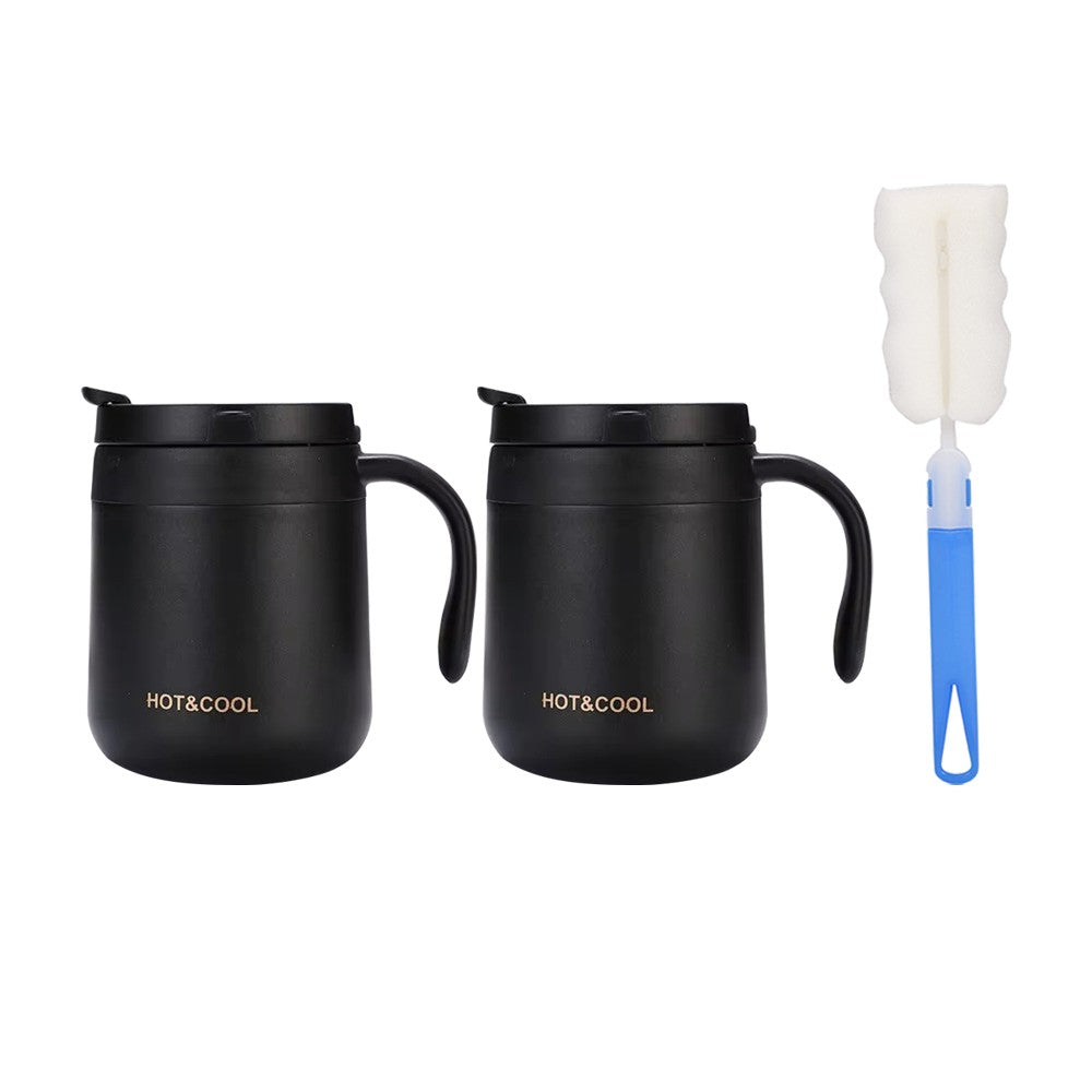 Caneca de café isolada de 350/500ml com alça, caneca isolada de aço inoxidáv