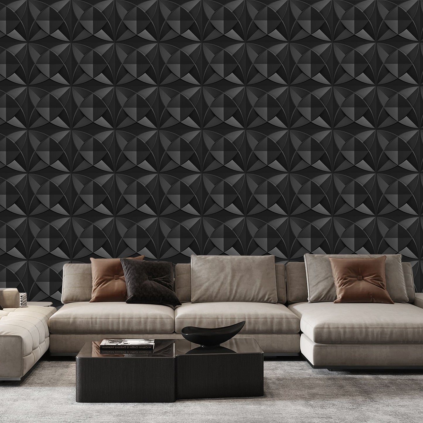 Painel de parede texturizado 3D KUUJOJOJO para decoração de parede interna, ad