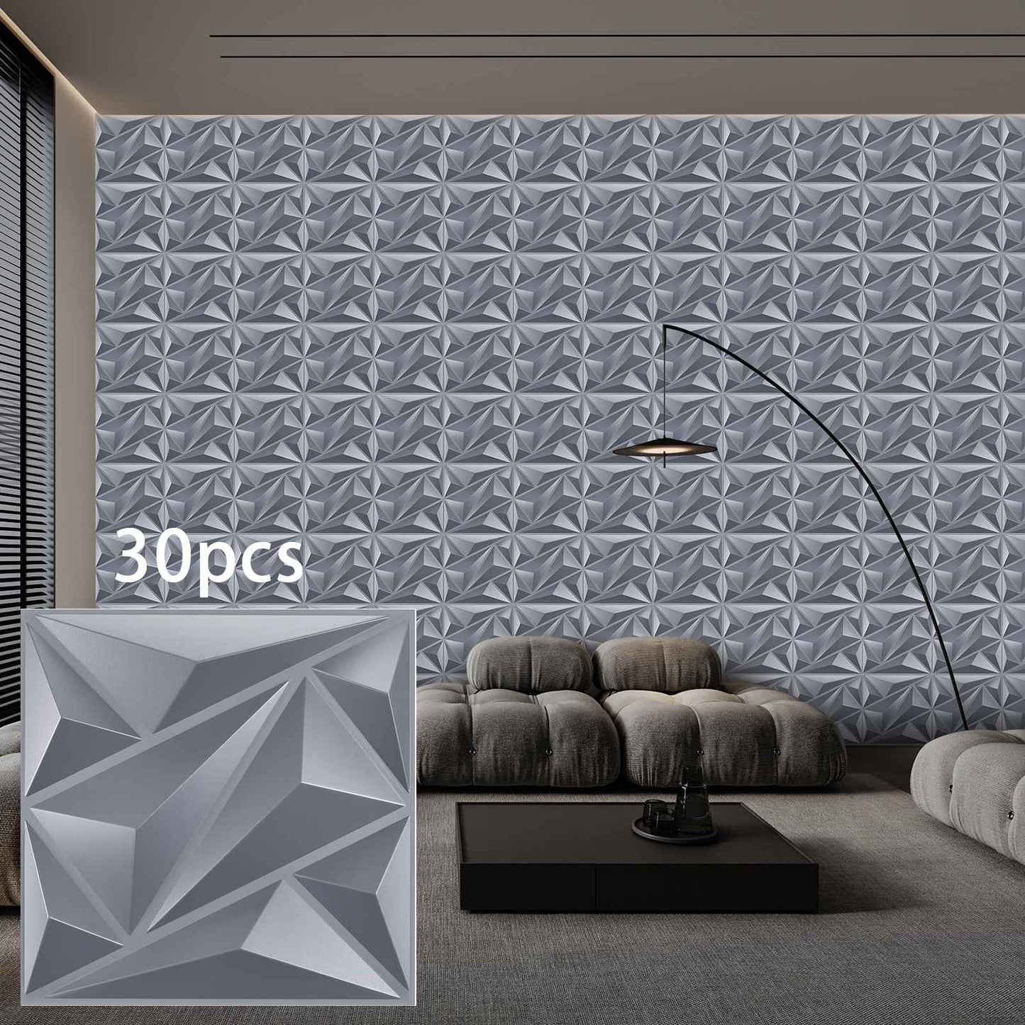Painel de parede texturizado 3D KUUJOJOJO para decoração de parede interna, ad