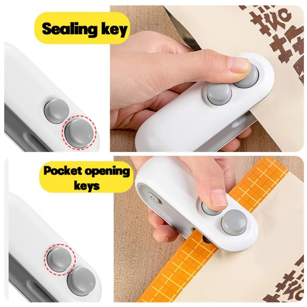 Mini máquina elétrica de selagem de saco de calor, selador de pacote, sacos 2