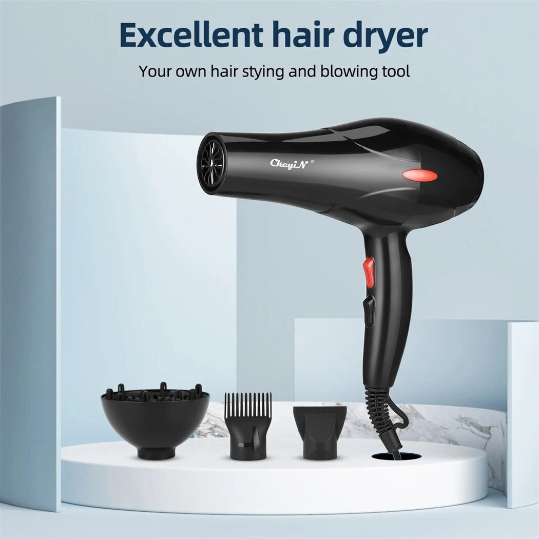 CkeyiN-profissional íon negativo cabelo secador, sopro quente e frio, salão ve