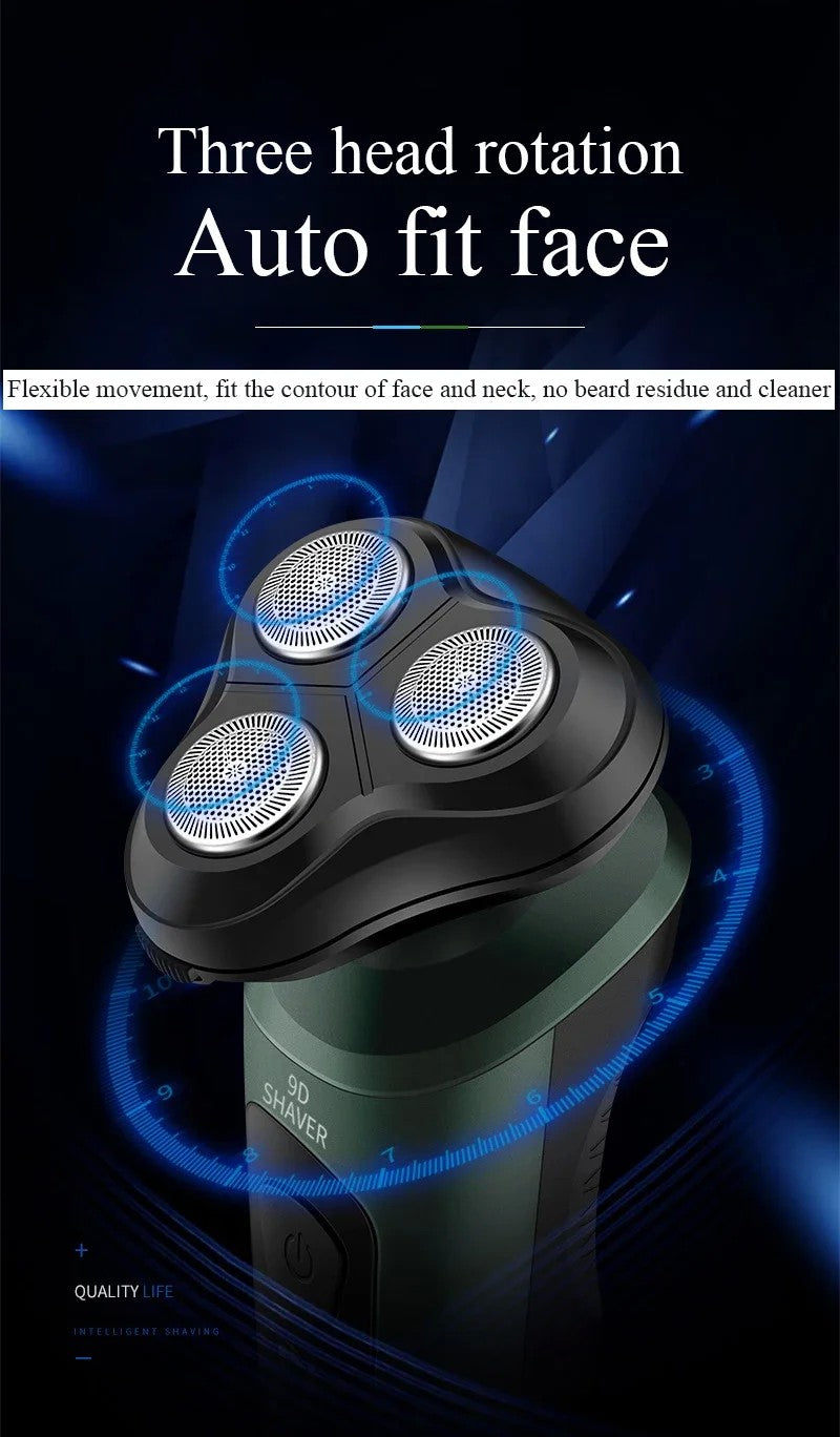 Barbeadores elétricos para homens, lâmina de barbear impermeável, uso úmido