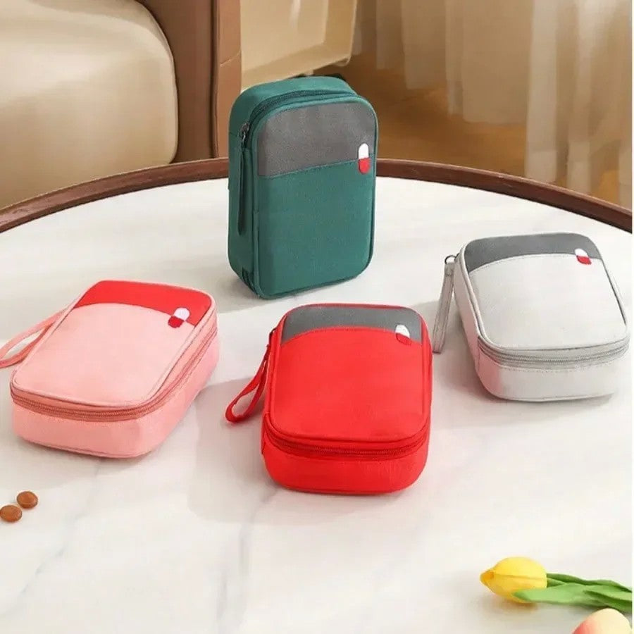 Bolsa médica portátil para viagem, kit de primeiros socorros à prova d'água, grande capacidade, organizador de armazenamento de medicamentos, bolsa de emergência para acampamento