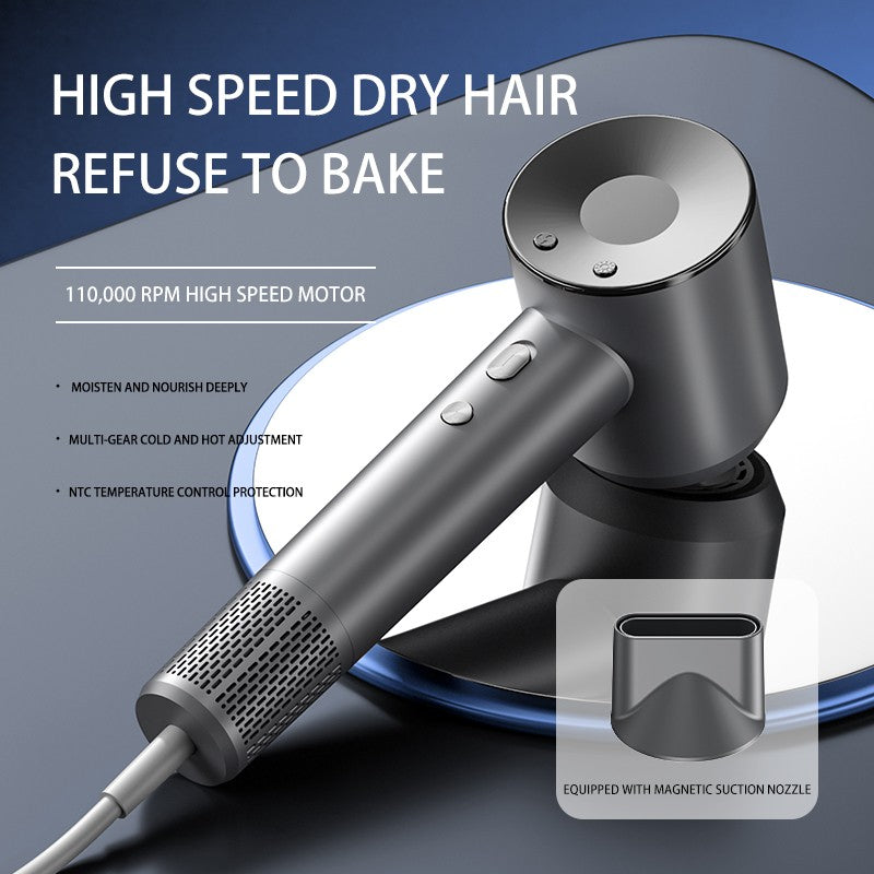 Secador de cabelo elétrico de alta velocidade, alta potência, 1600W, íon nega
