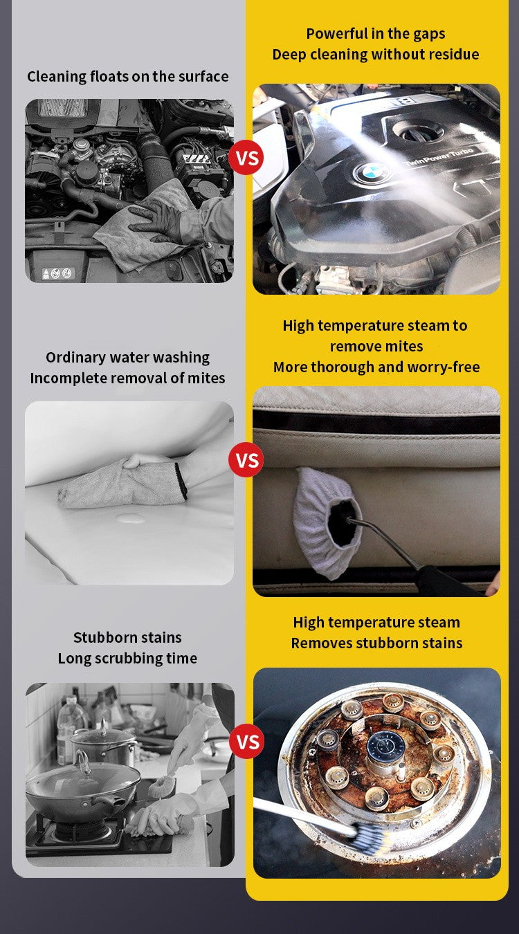 Limpador a vapor, esterilização de alta temperatura, ar condicionado, capô de