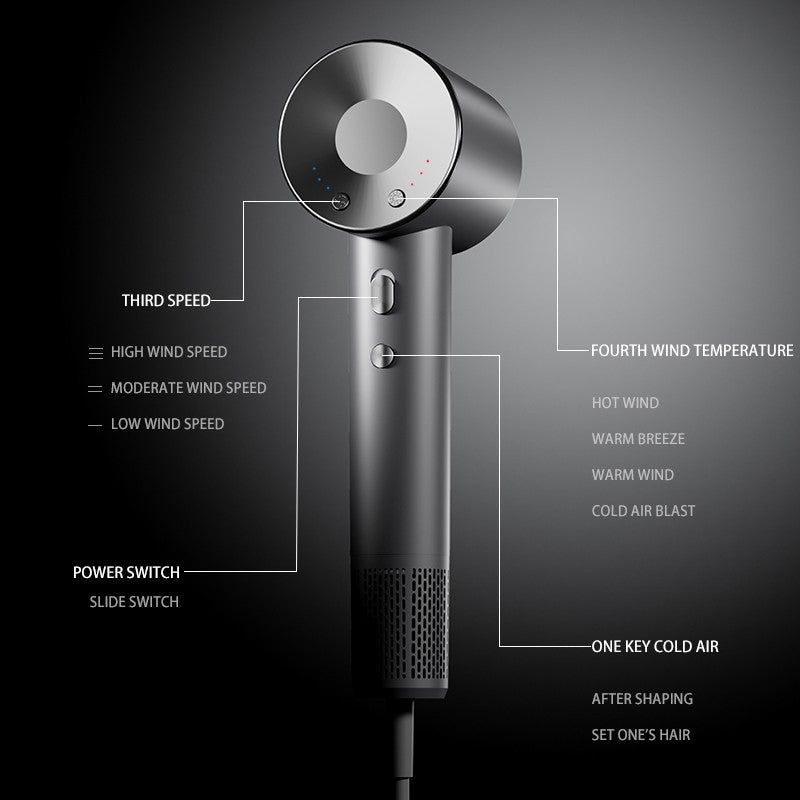 Secador de cabelo elétrico de alta velocidade, alta potência, 1600W, íon nega
