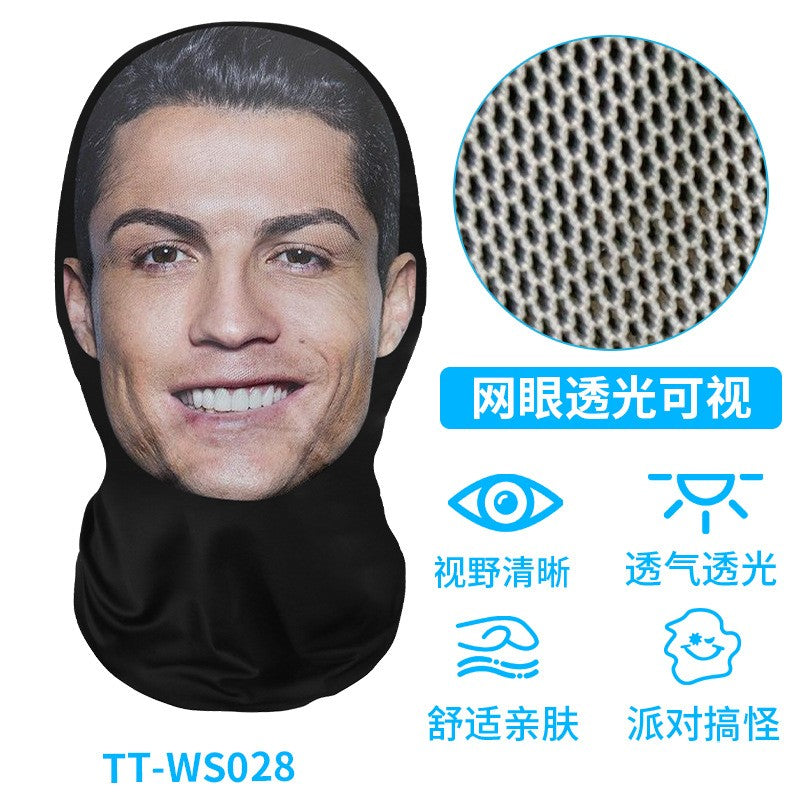 Engraçado 3D Impresso Máscara Elástica Malha Máscara Facial Cheia para Homen