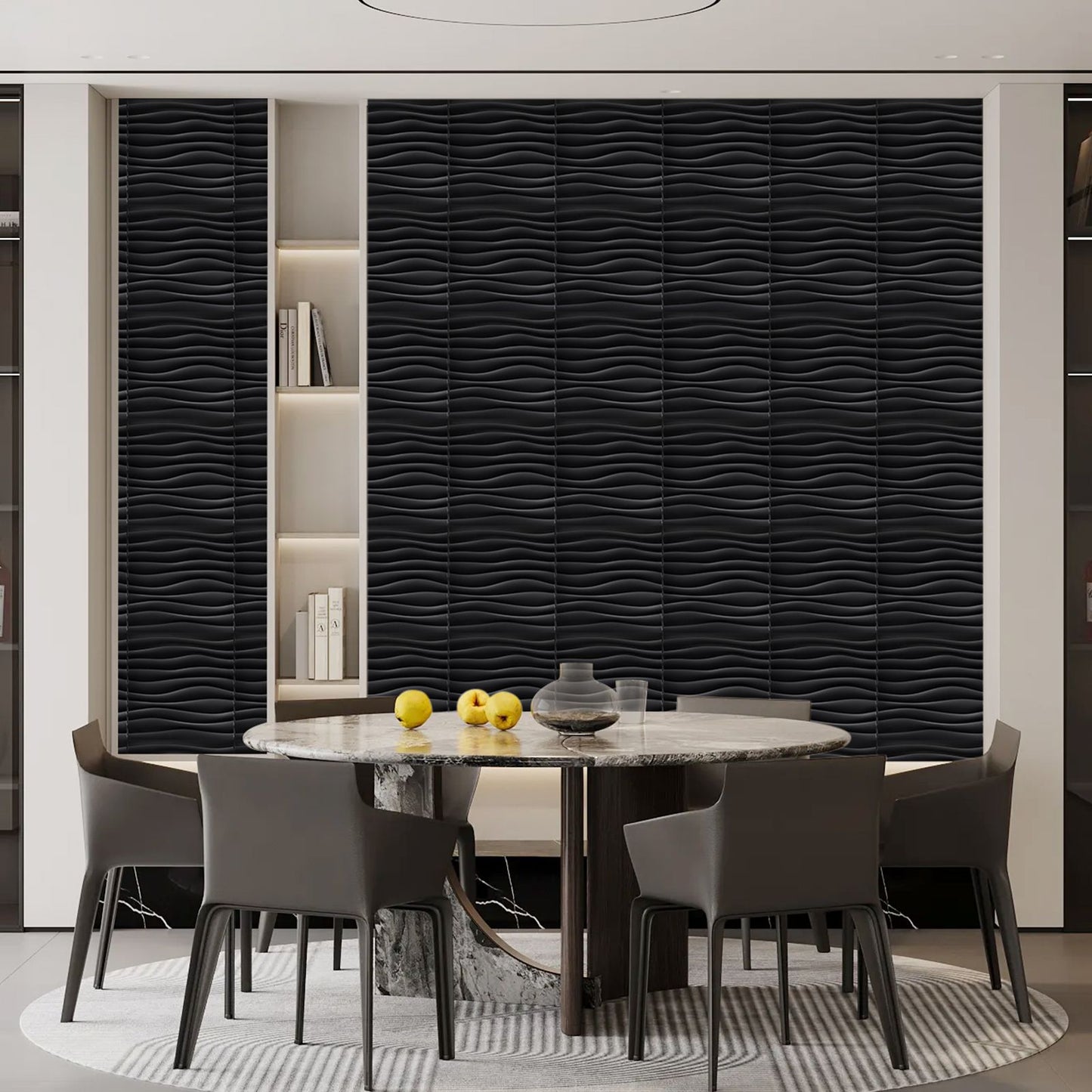 Painel de parede texturizado 3D KUUJOJOJO para decoração de parede interna, ad