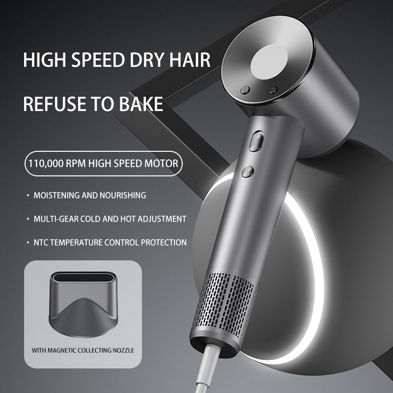 Secador de cabelo elétrico de alta velocidade, alta potência, 1600W, íon nega