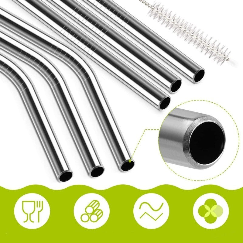 Palha de aço inoxidável com ponta de silicone para stanley cup 2 peças canudo