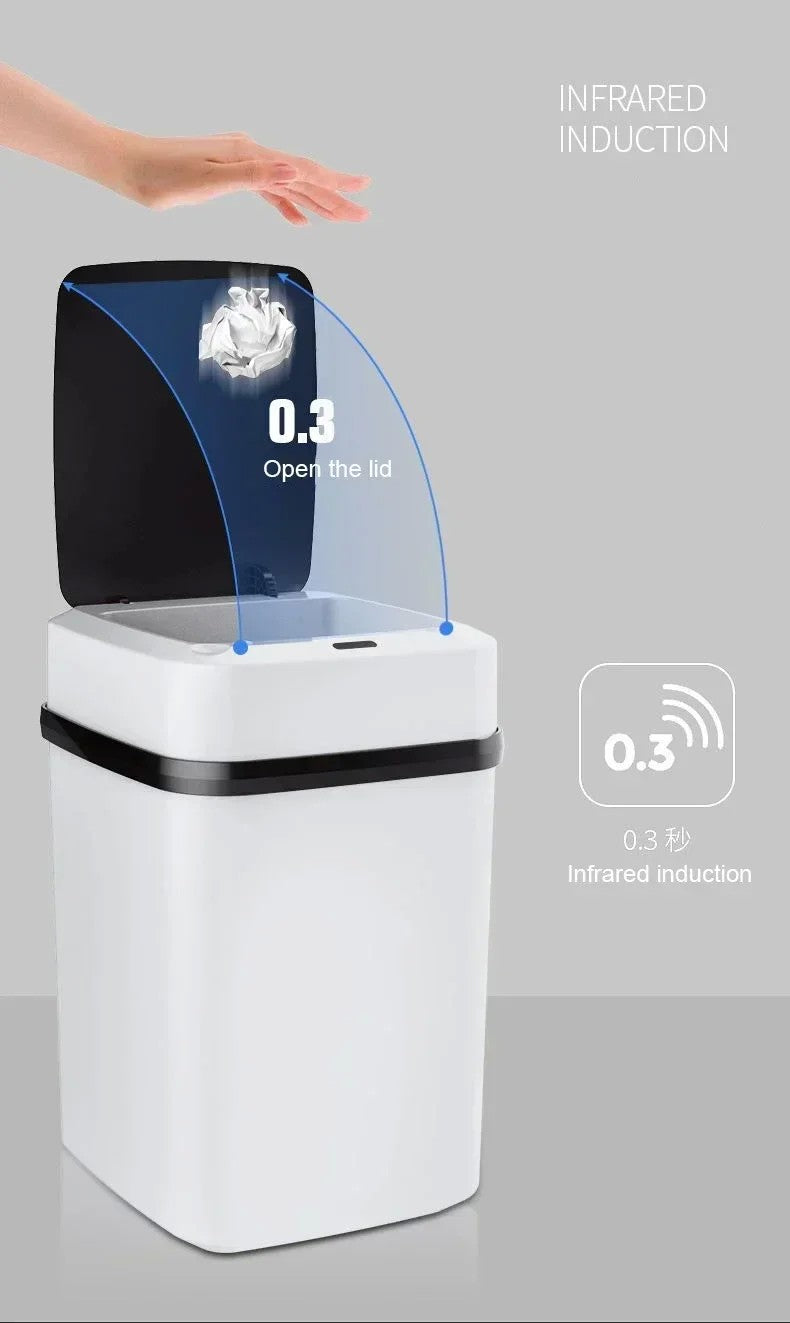 13L Casa Cozinha Sala de estar Banheiro Sensor Inteligente Touchless Tampa Abert