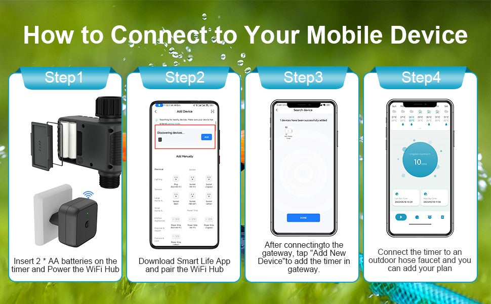 Insoma wi fi automático polvilhe temporizador remoto jardim temporizador de ág