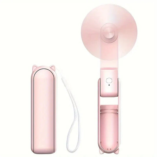 Mini ventilador portátil, recarregável por USB, ventilador portátil dobrável
