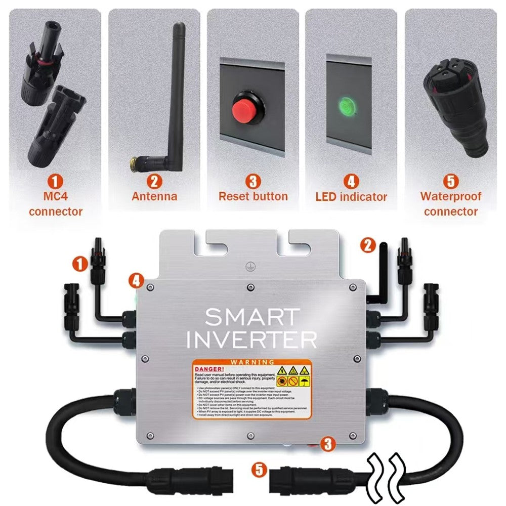 Tensão de entrada fotovoltaica 20 ~ 60v saída ac 110v/230v automática 600w/70