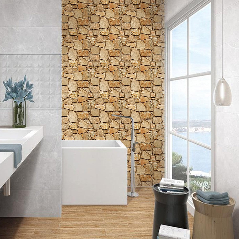 Painéis de parede de pedra falsa 3D, Peel and Stick Tile, Adesivo decorativo de