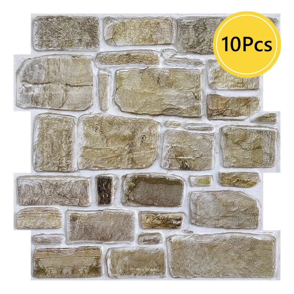 Painéis de parede de pedra falsa 3D, Peel and Stick Tile, Adesivo decorativo de