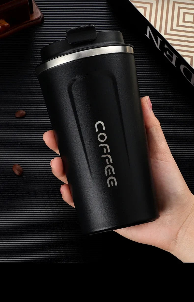Caneca térmica de aço inoxidável 380/510ml, garrafa térmica para café, águ