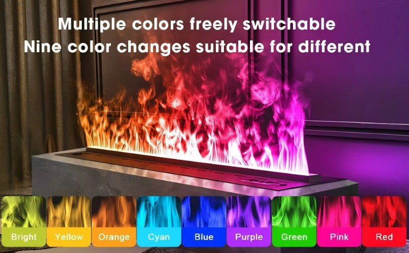 Lareira atomizadora 3d para sala de estar, lareira eletrônica multicolorida com