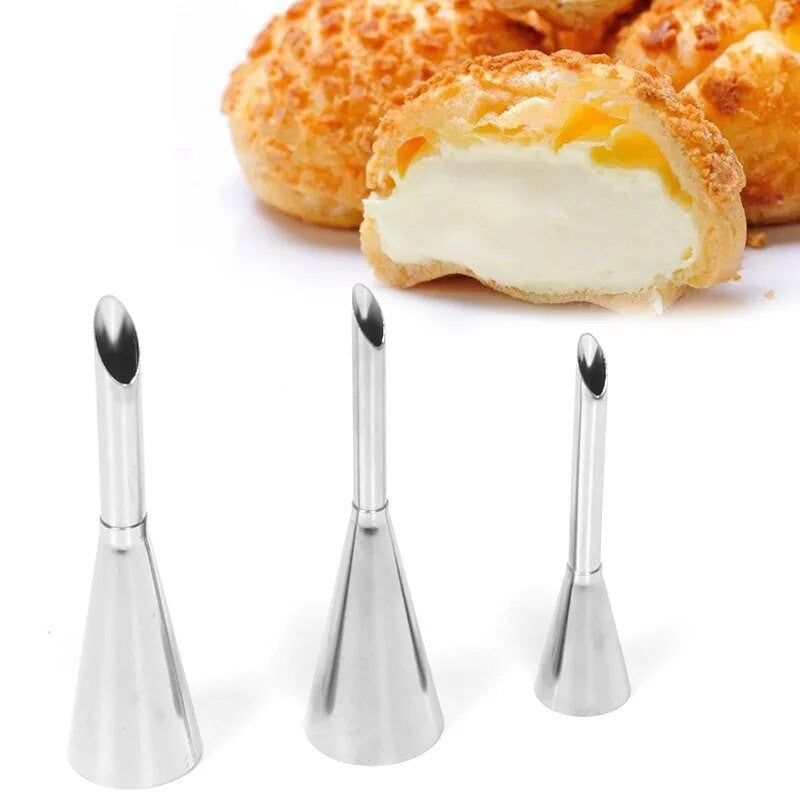 1 peça de aço inoxidável puff boca bolo puff creme flor espremedor ocidental