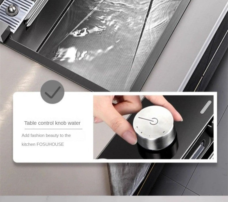Pias de cozinha inteligentes com slot único para apartamentos, pias multifuncio