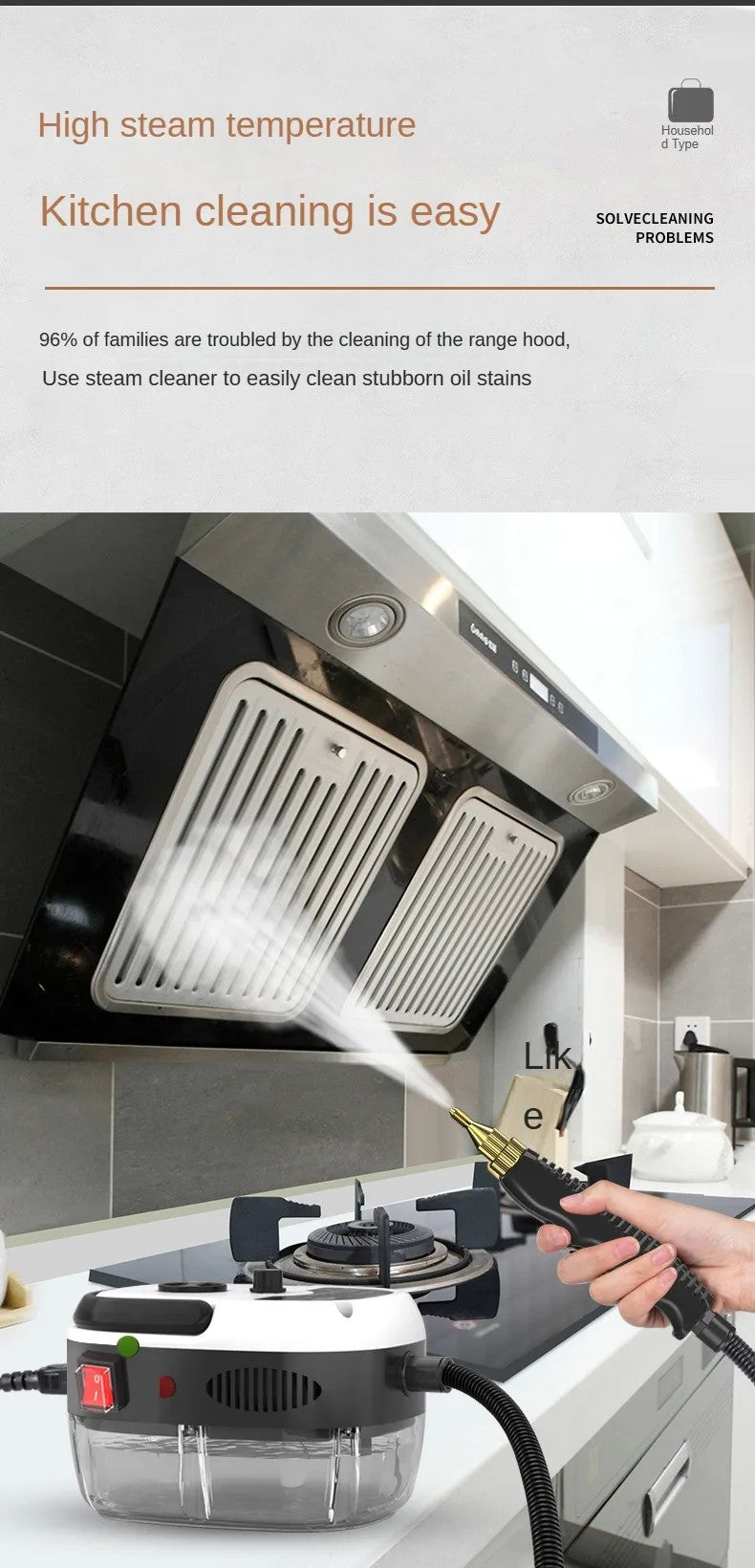 Limpador a vapor de alta pressão, limpadores de ar condicionado para casa, cozi