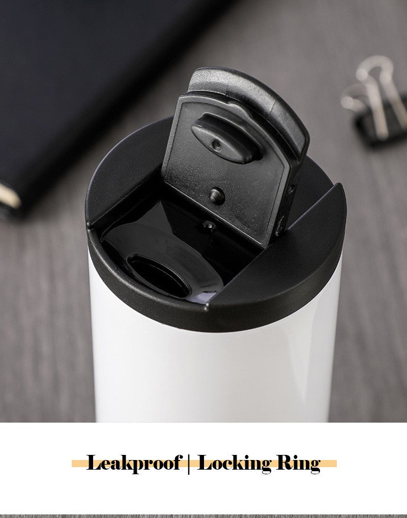 Caneca térmica de café de aço inoxidável 400ml, caneca térmica 304, à prov