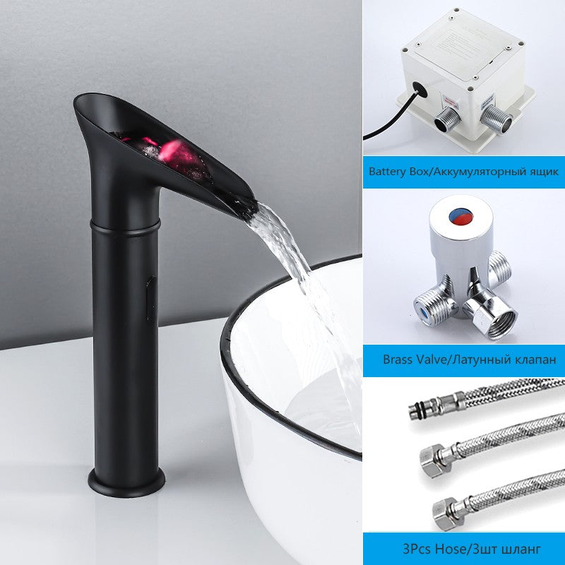 OXG Latão Sensor Inteligente Cachoeira LED Torneira Da Bacia, Sensor Automátic
