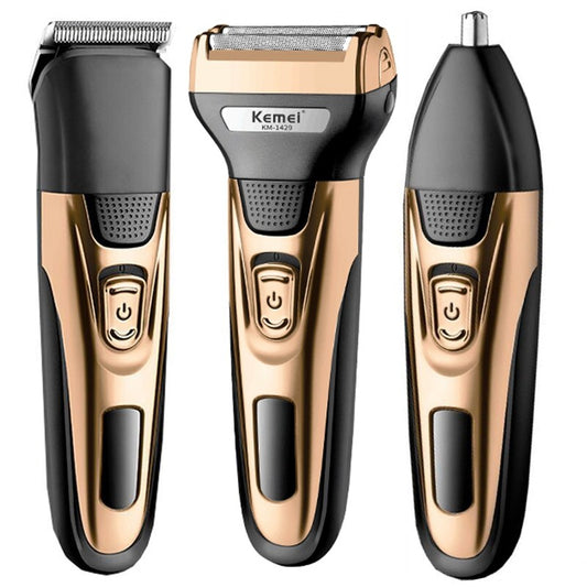 Kemei-Kit de Higiene Elétrico para Homens, Aparador De Pêlos De Barba, Corpo,