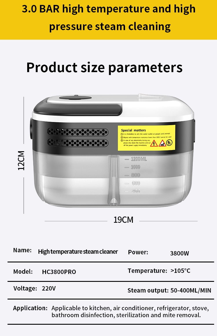 Limpador a vapor de alta pressão e temperatura, esfregação a vapor, esteriliz