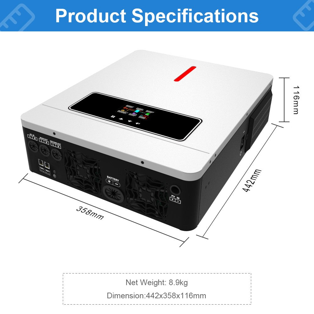 Daxtromn 6.2KW Inversor solar híbrido 48V 230VAC Inversor de onda senoidal pura