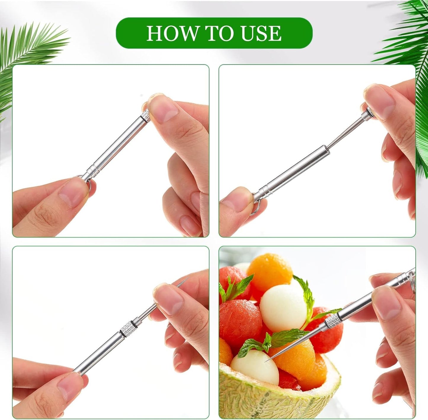 Palito de dente de titânio portátil, palito de bolso de metal, palito de dente