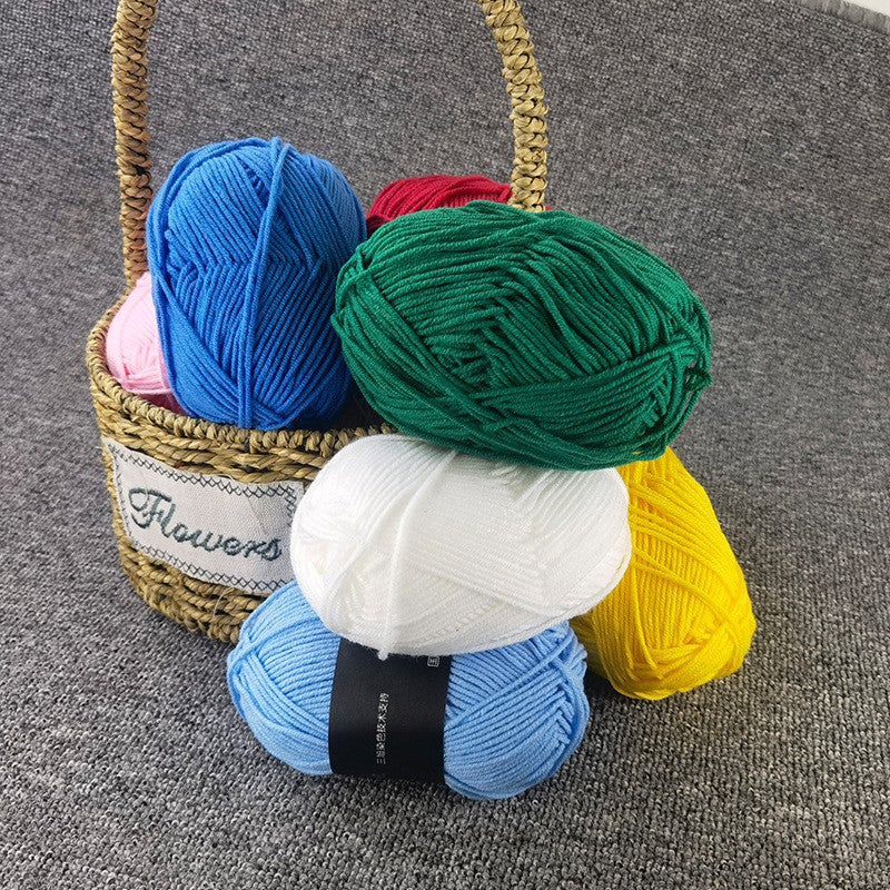 40-50 g/conjunto 4 camadas de algodão de leite (80%) fio de tricô bordado ting