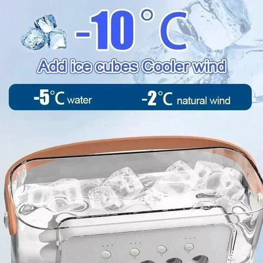 Ventilador com umidificador portátil de luz noturna LED - Mini refrigerador de