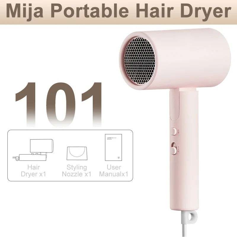 Xiaomi mijia portátil ânion secador de cabelo h101 seca rápida professinal do