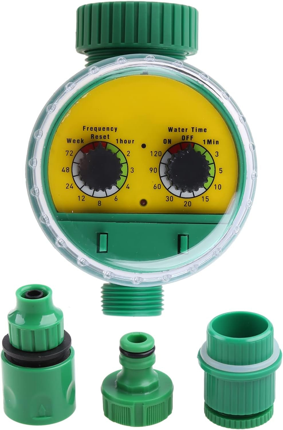 Mangueira de rega automática eletrônica de jardim de plástico verde ao ar liv