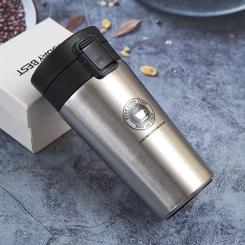 Garrafa térmica à prova de vazamento, caneca térmica de 380/510ml, parede dup