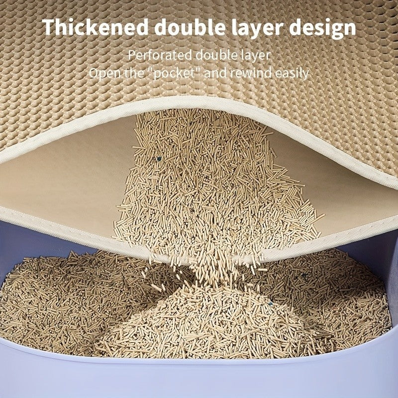 Tapete de areia para gatos de tamanho grande, design avançado de favo de mel de