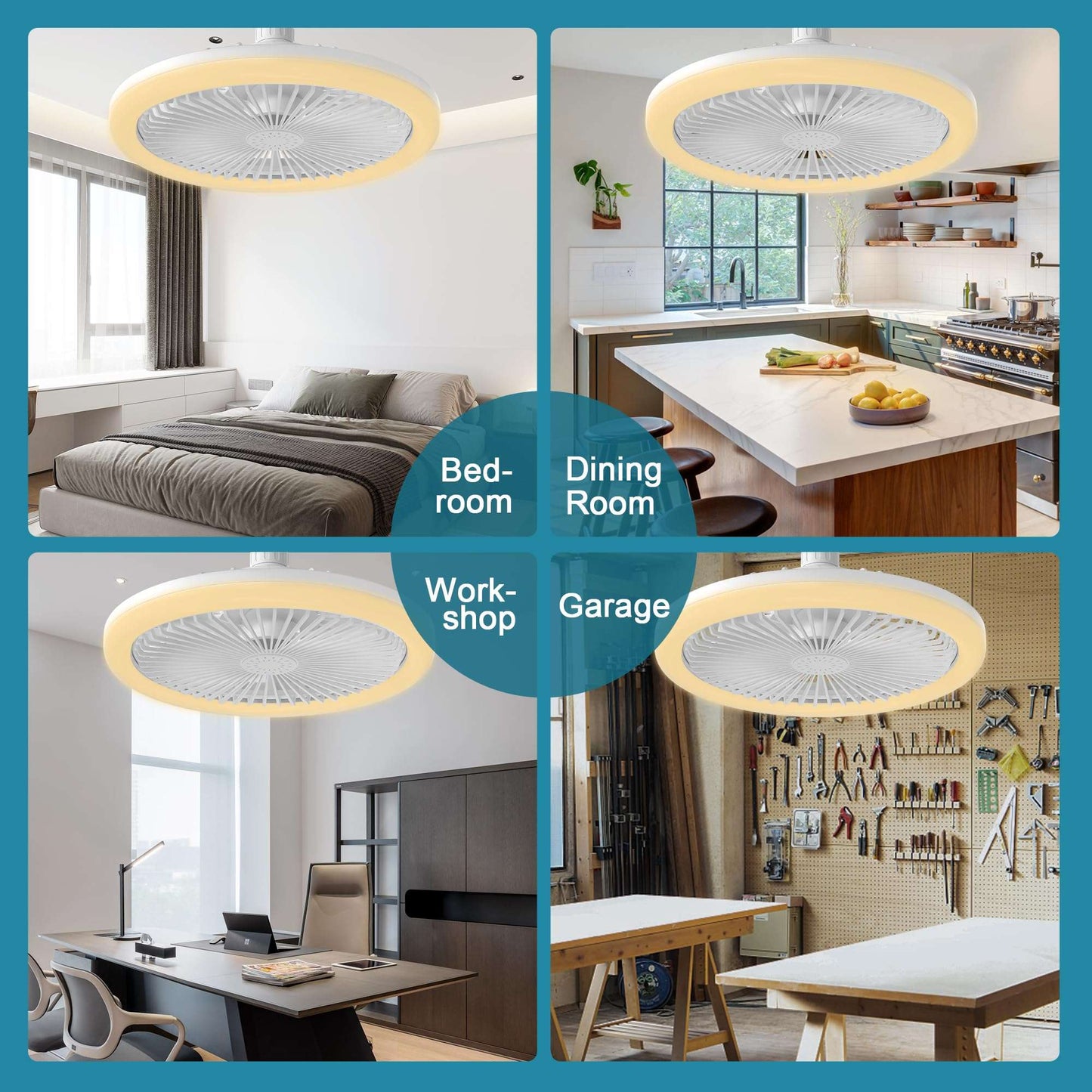 Iralan ventilador de teto moderno com luz led ventilador luz e27 parafuso ventil