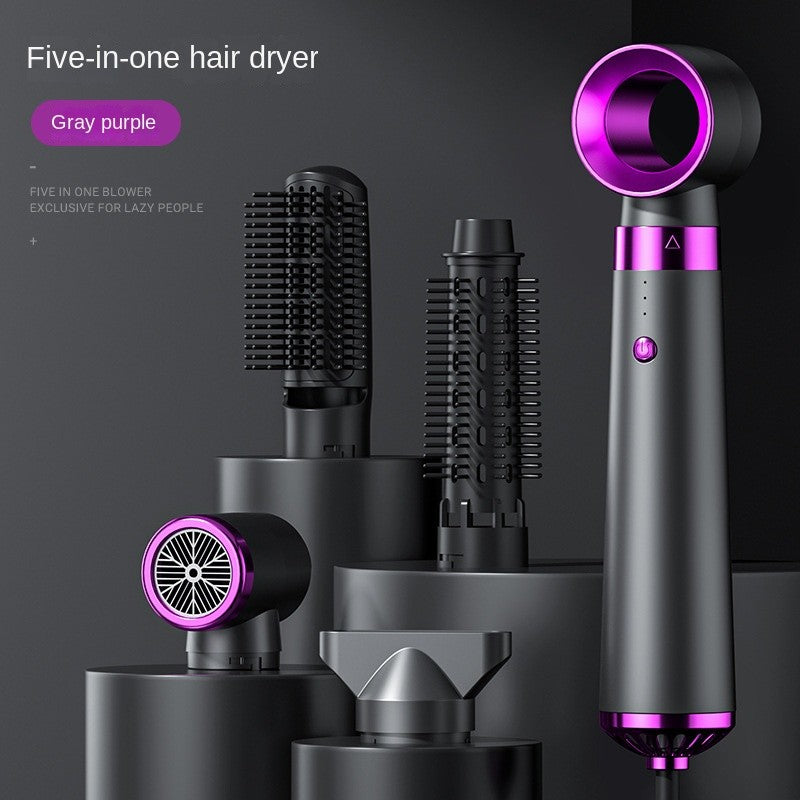Secador de cabelo multifuncional 5 em 1, pente de ar quente, haste de ondulação automática, pente de cabelo reto, ferramenta estilo salão de beleza, secagem rápida