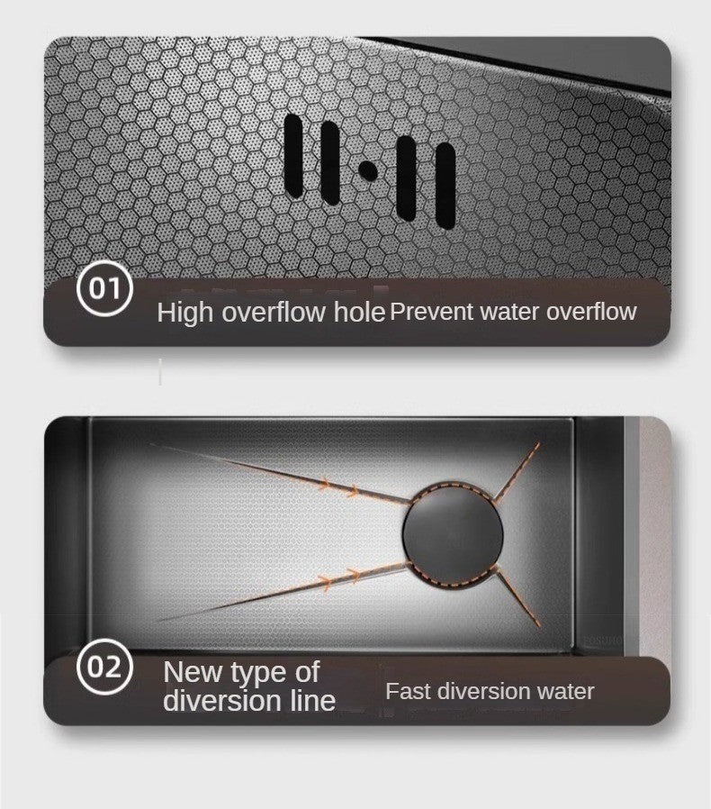 Pias de cozinha inteligentes com slot único para apartamentos, pias multifuncio