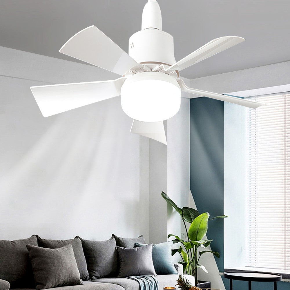 Ventilador de teto led com luz controle remoto regulável 30w e27 base moderna i