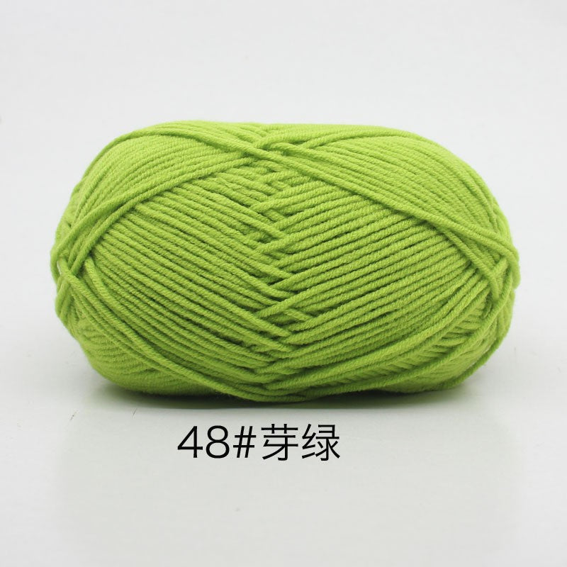 40-50 g/conjunto 4 camadas de algodão de leite (80%) fio de tricô bordado ting