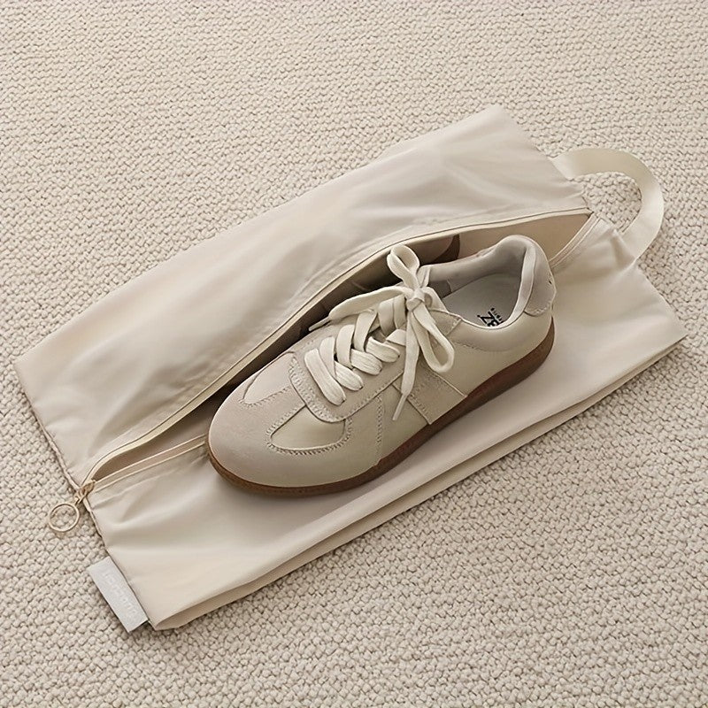 Bolsa leve para armazenamento de sapatos com alça, fecho com zíper e costura r