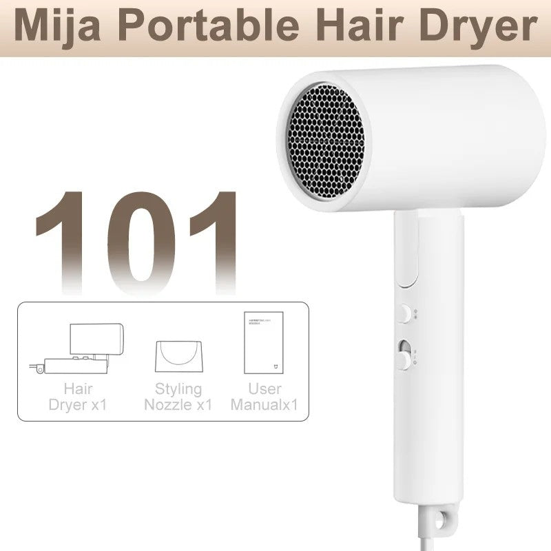 Xiaomi mijia portátil ânion secador de cabelo h101 seca rápida professinal do