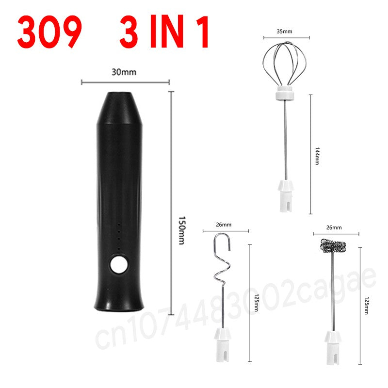 Mini batedor de café recarregável usb, 3 velocidades, máquina de espuma, café, leite, alça elétrica, liquidificador, batedor de ovos, ferramentas de cozinha quentes