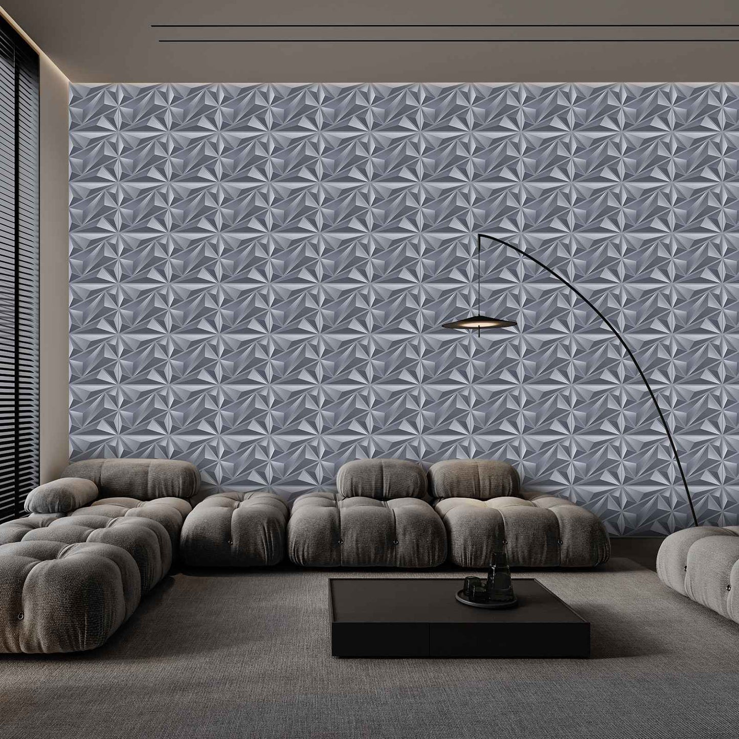 Painel de parede texturizado 3D KUUJOJOJO para decoração de parede interna, ad