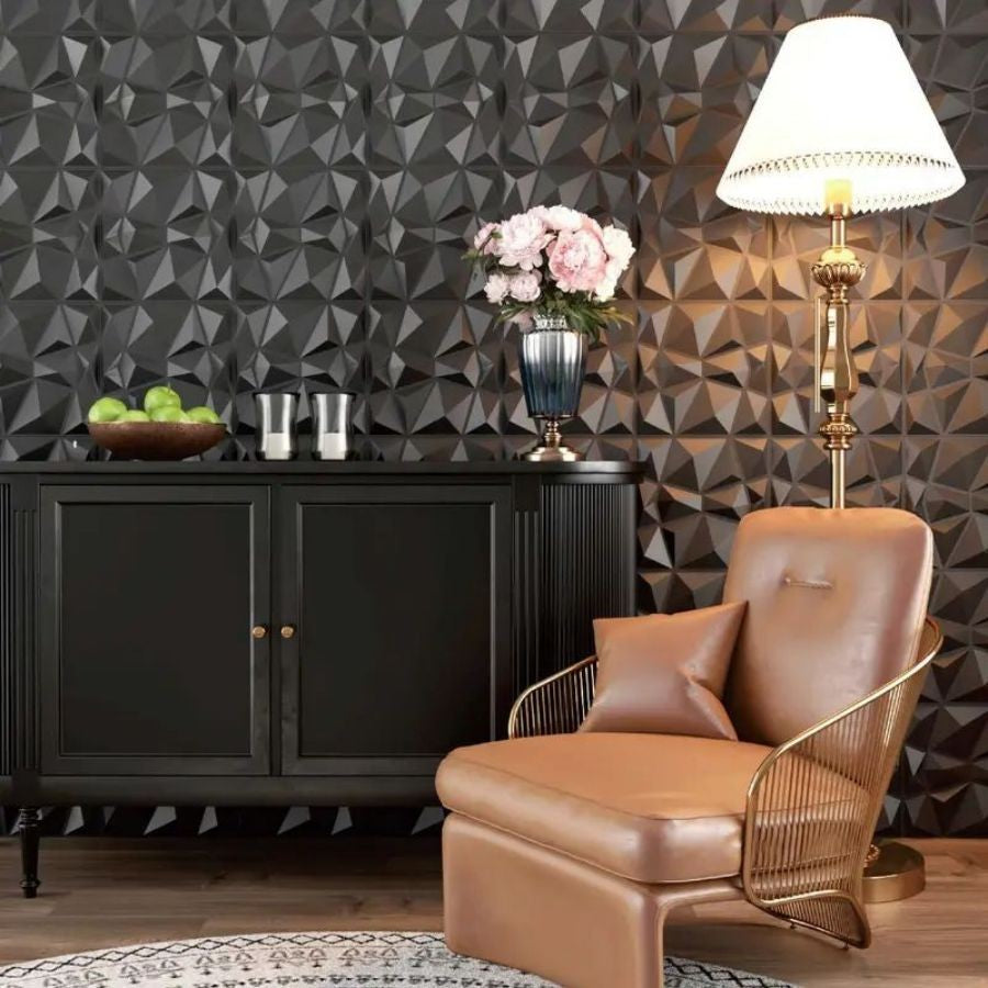 Painel de parede texturizado 3D KUUJOJOJO para decoração de parede interna, ad