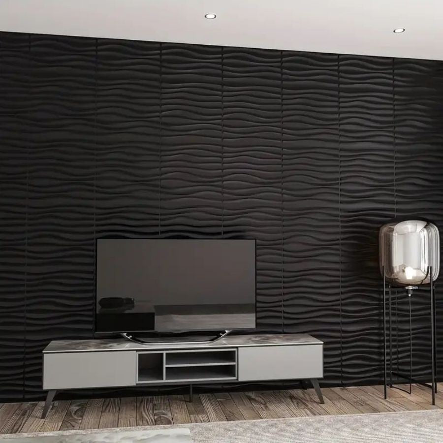 Painel de parede texturizado 3D KUUJOJOJO para decoração de parede interna, ad