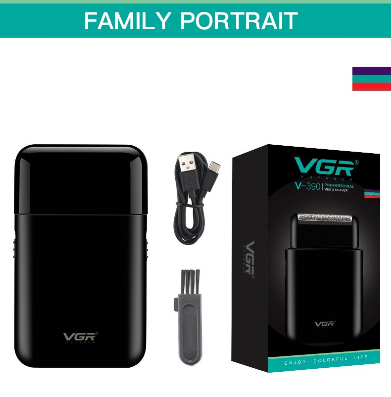 Vgr V-390 mini lâmina única sem fio aparador de barba navalha recarregável fo